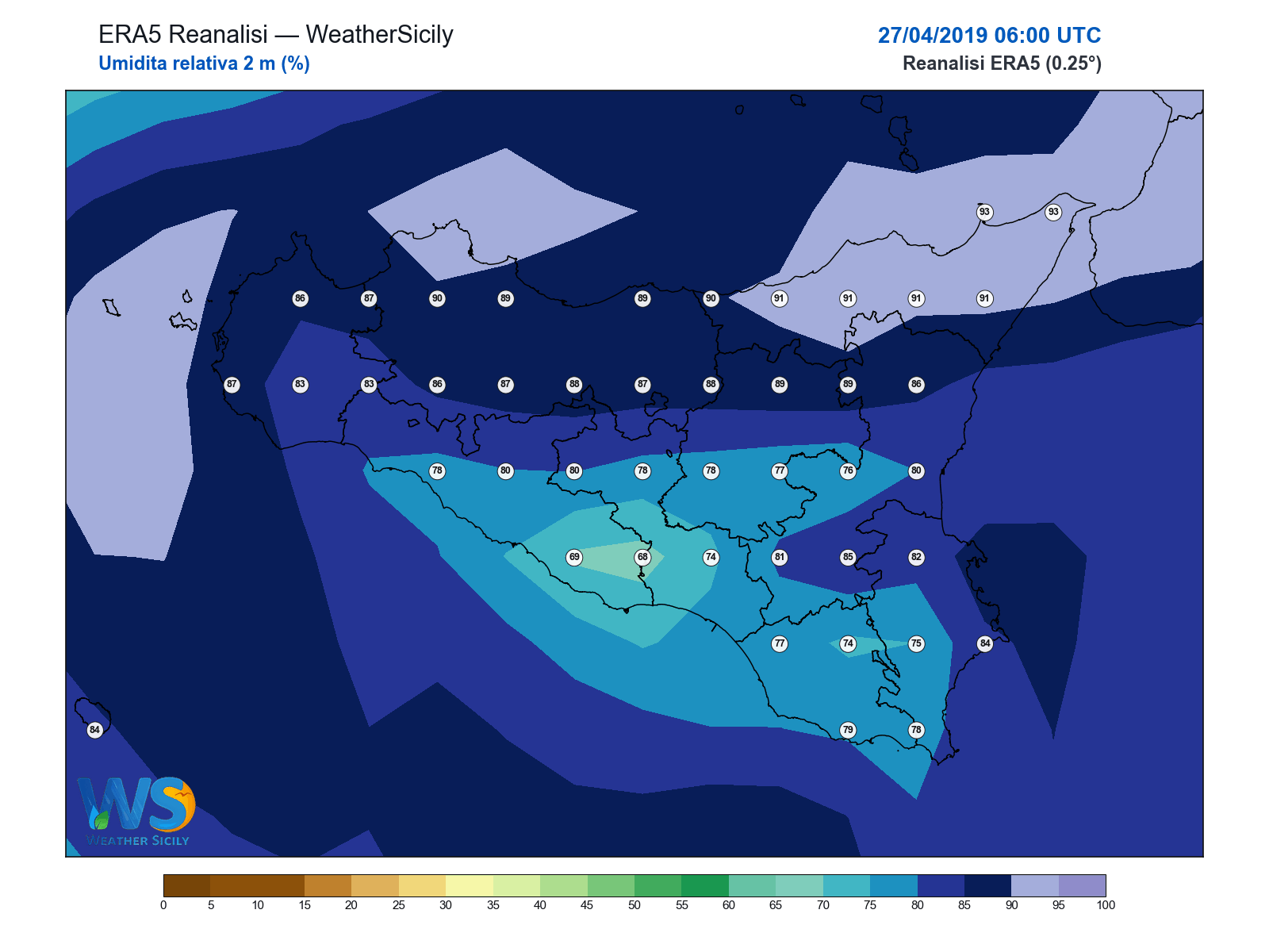Umidità relativa 2 m · 2019042706