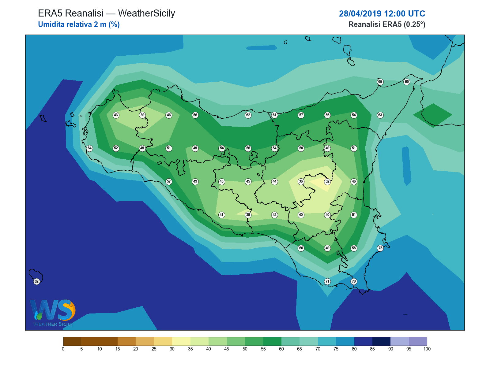 Umidità relativa 2 m · 2019042812