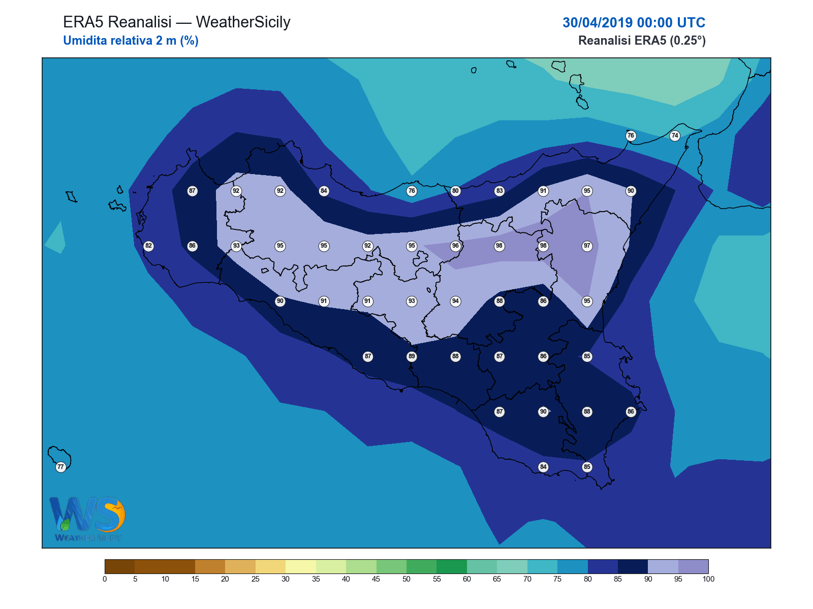 Umidità relativa 2 m · 2019043000