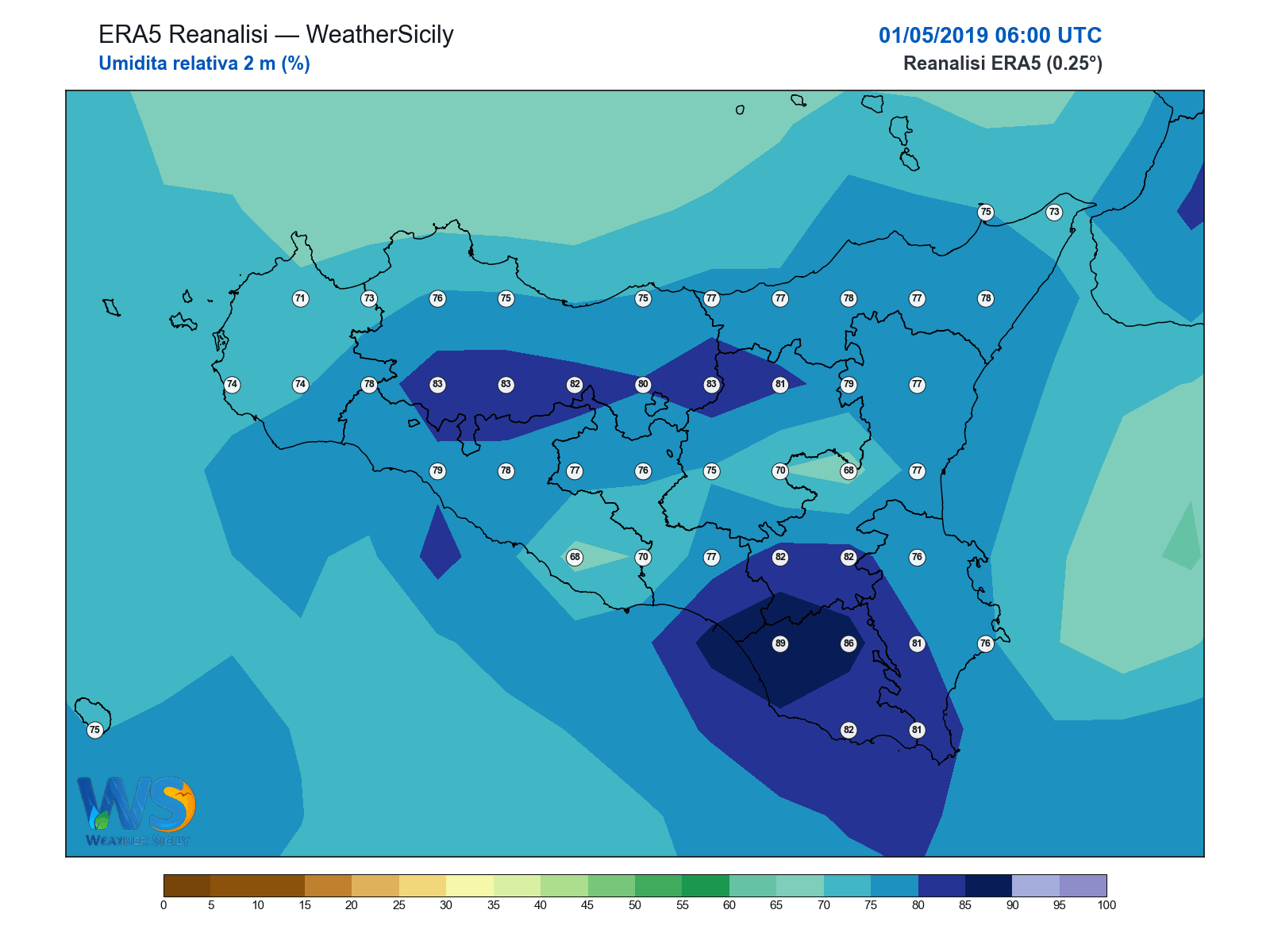 Umidità relativa 2 m · 2019050106