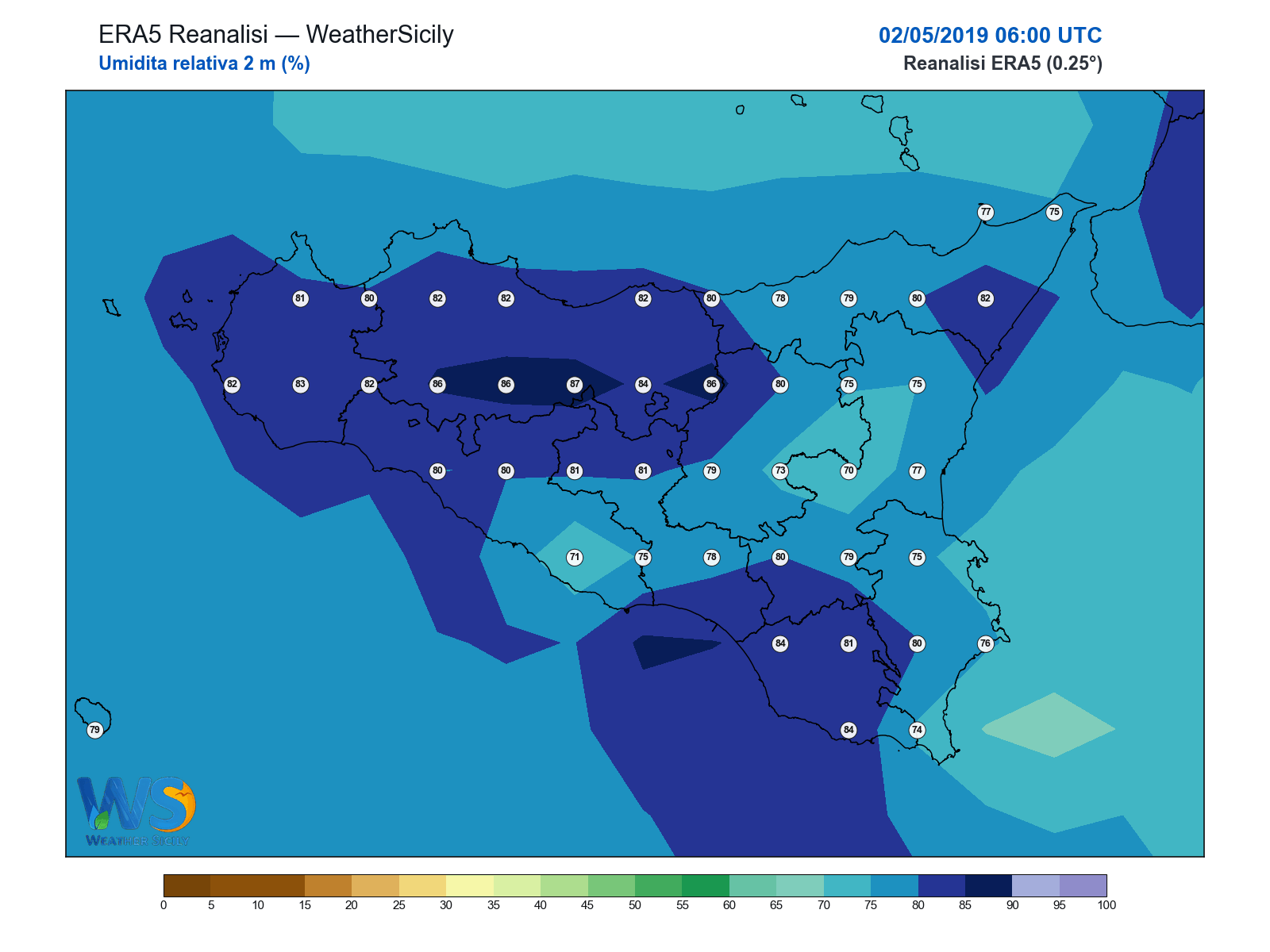 Umidità relativa 2 m · 2019050206