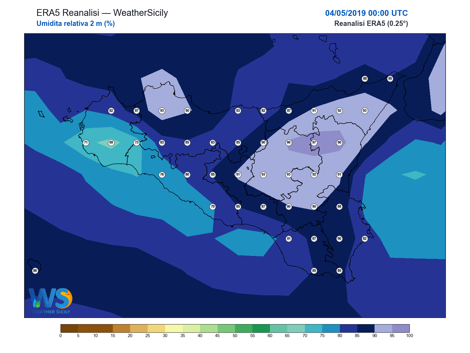 Umidità relativa 2 m · 2019050400