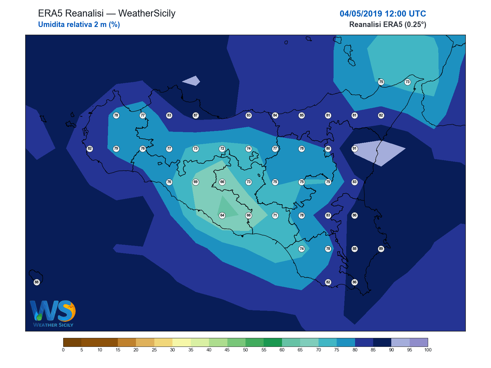 Umidità relativa 2 m · 2019050412