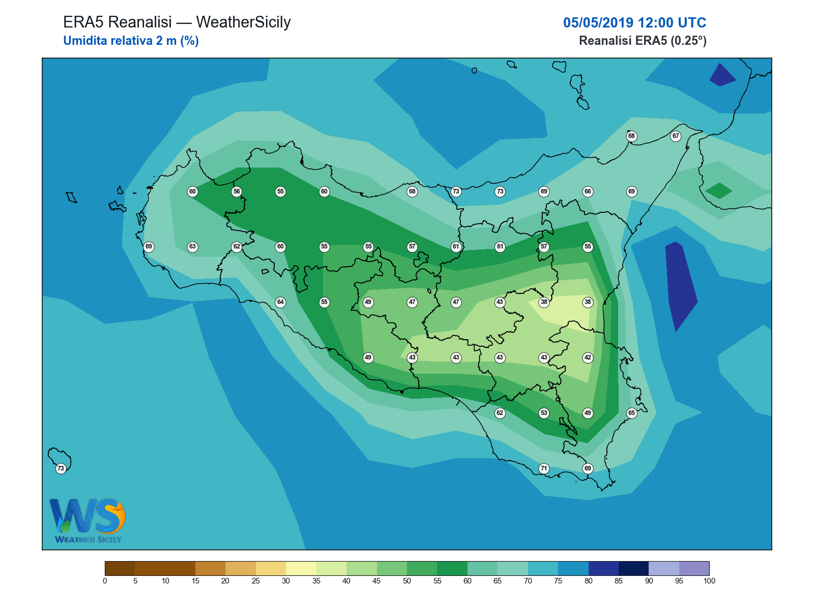 Umidità relativa 2 m · 2019050512