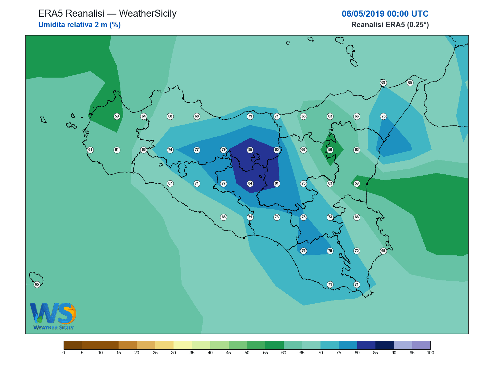 Umidità relativa 2 m · 2019050600