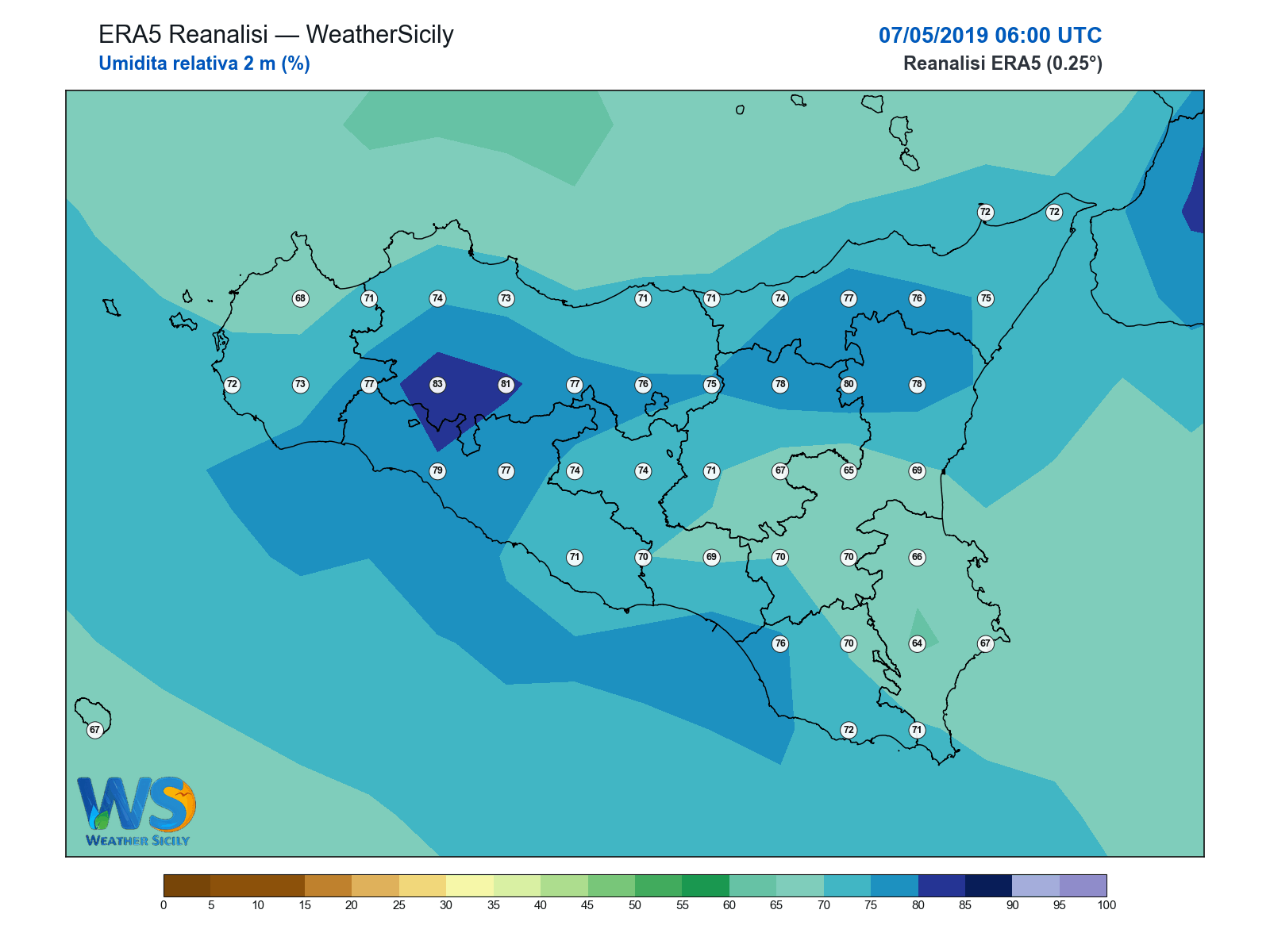 Umidità relativa 2 m · 2019050706