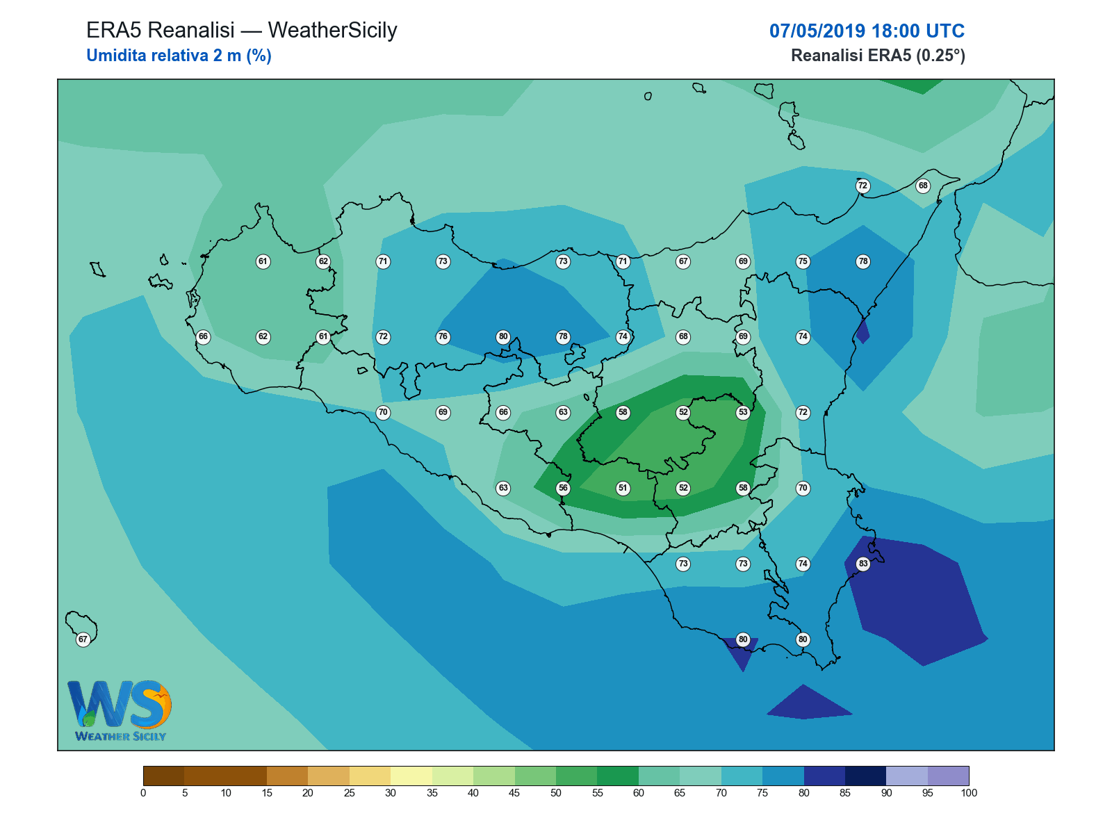Umidità relativa 2 m · 2019050718