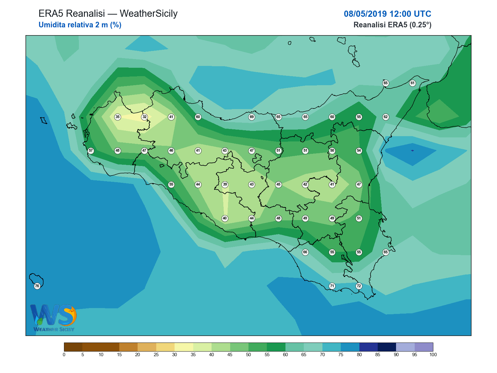 Umidità relativa 2 m · 2019050812