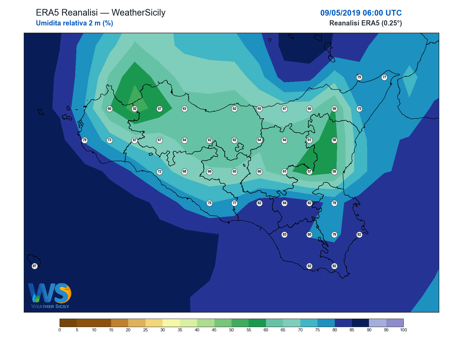 Umidità relativa 2 m · 2019050906