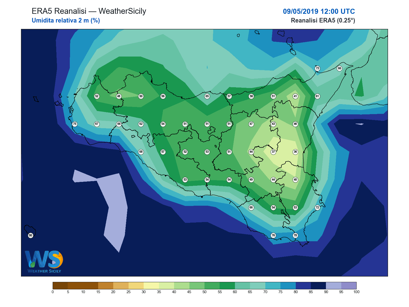 Umidità relativa 2 m · 2019050912