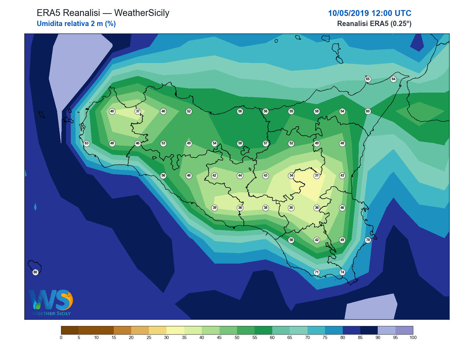 Umidità relativa 2 m · 2019051012