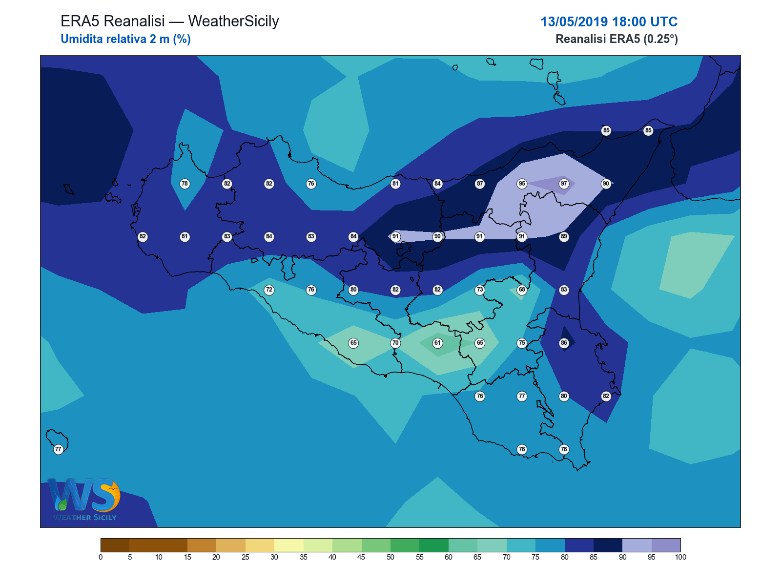 Umidità relativa 2 m · 2019051318