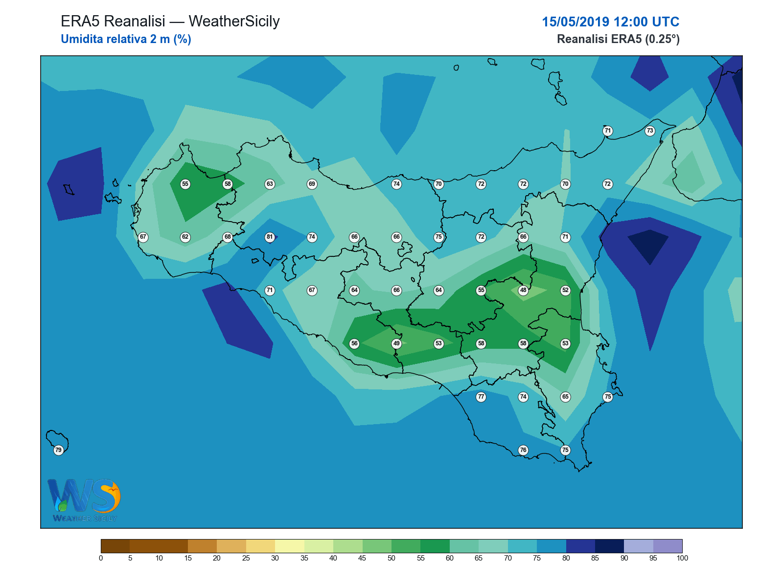Umidità relativa 2 m · 2019051512