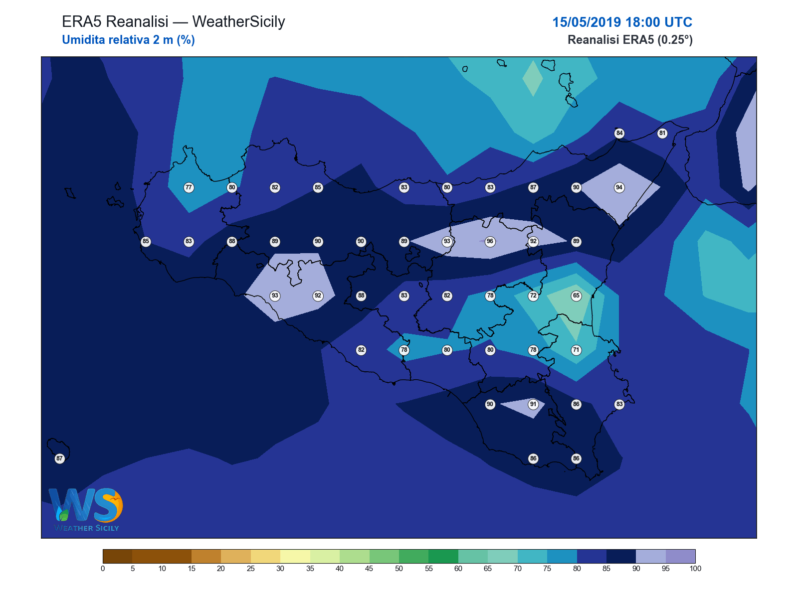 Umidità relativa 2 m · 2019051518