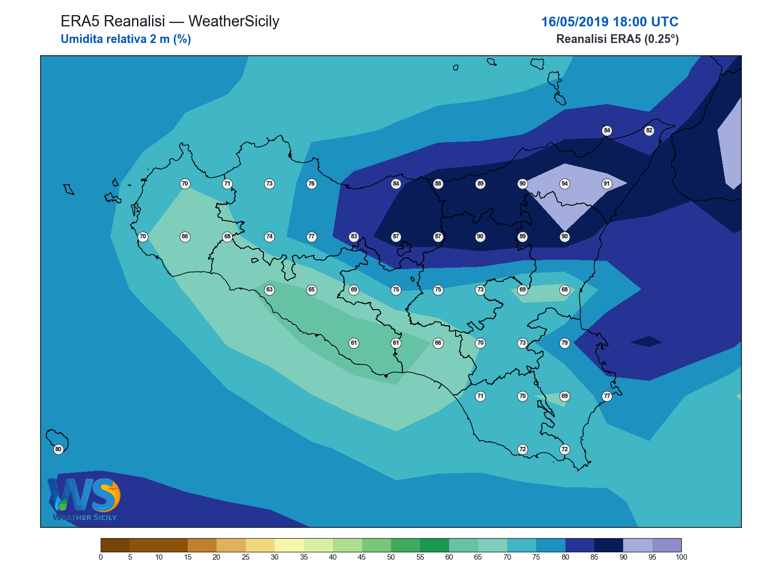 Umidità relativa 2 m · 2019051618
