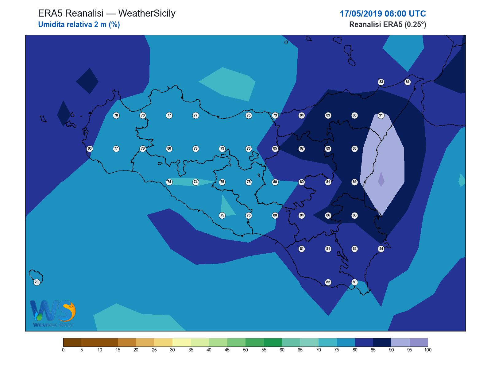 Umidità relativa 2 m · 2019051706