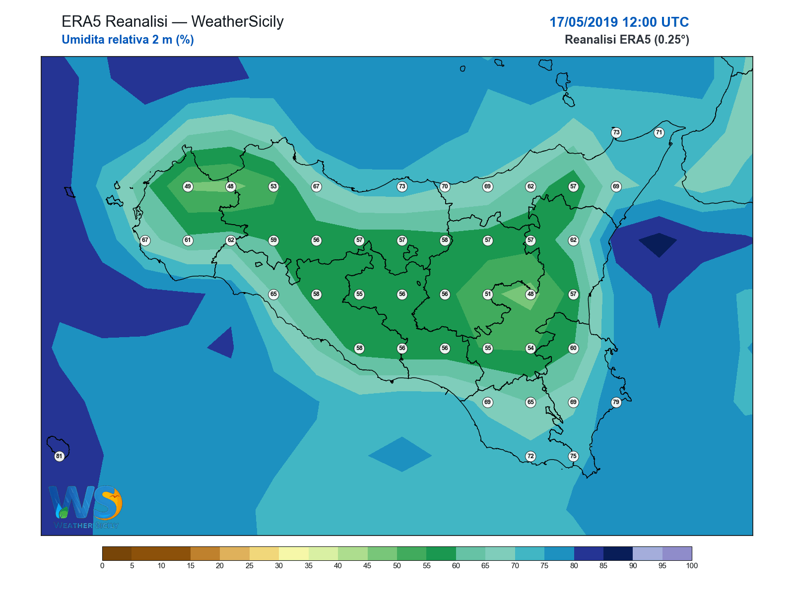 Umidità relativa 2 m · 2019051712