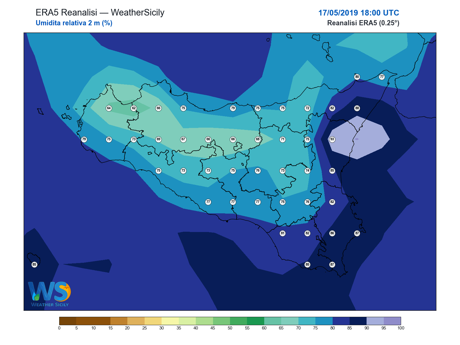 Umidità relativa 2 m · 2019051718