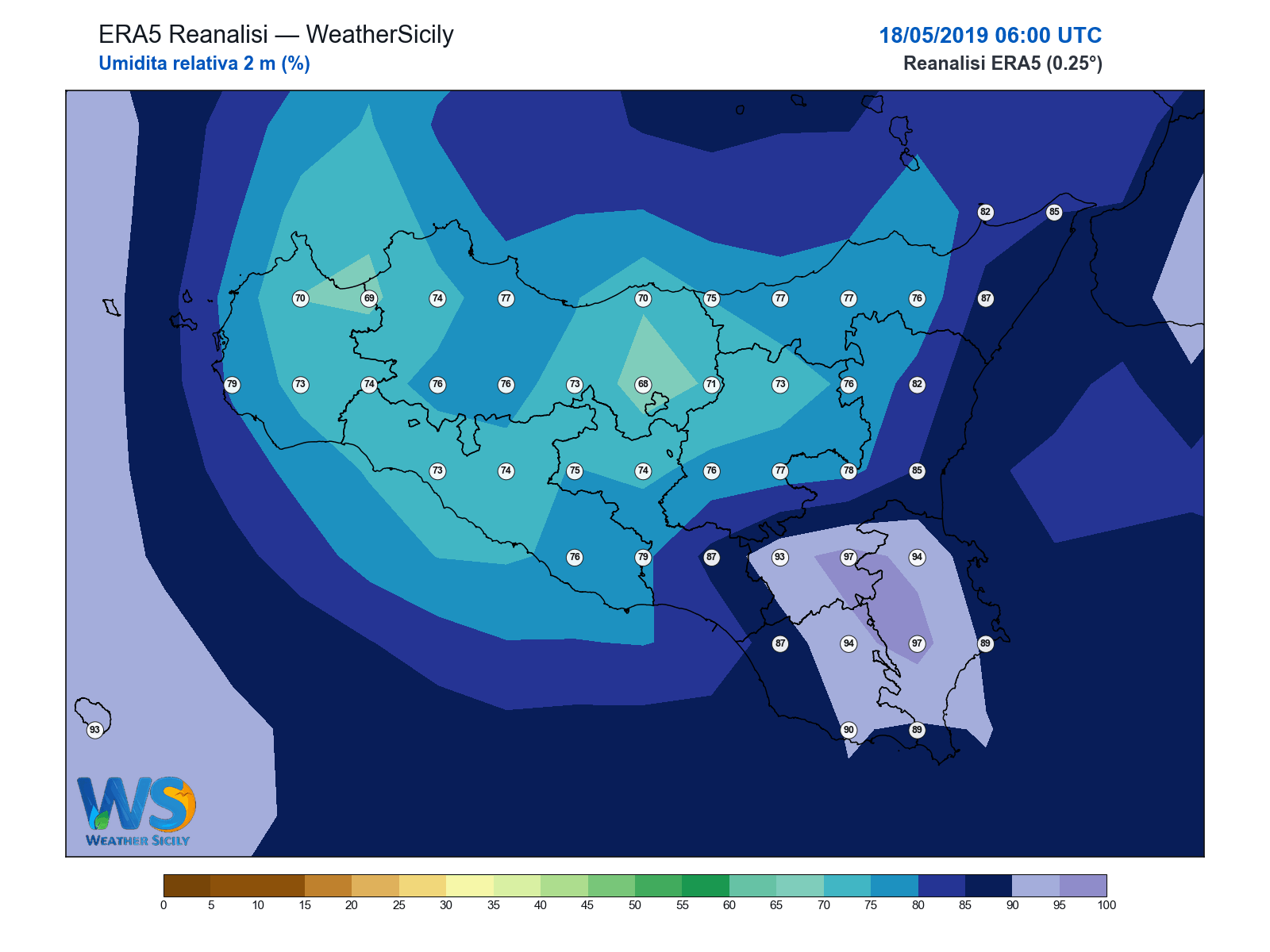 Umidità relativa 2 m · 2019051806