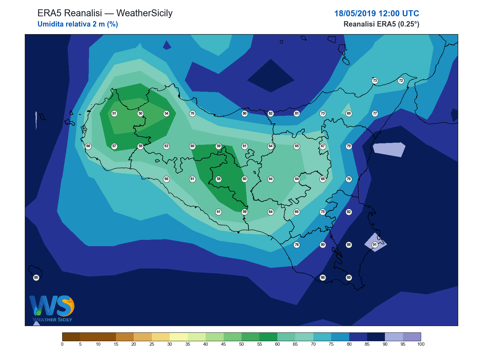 Umidità relativa 2 m · 2019051812