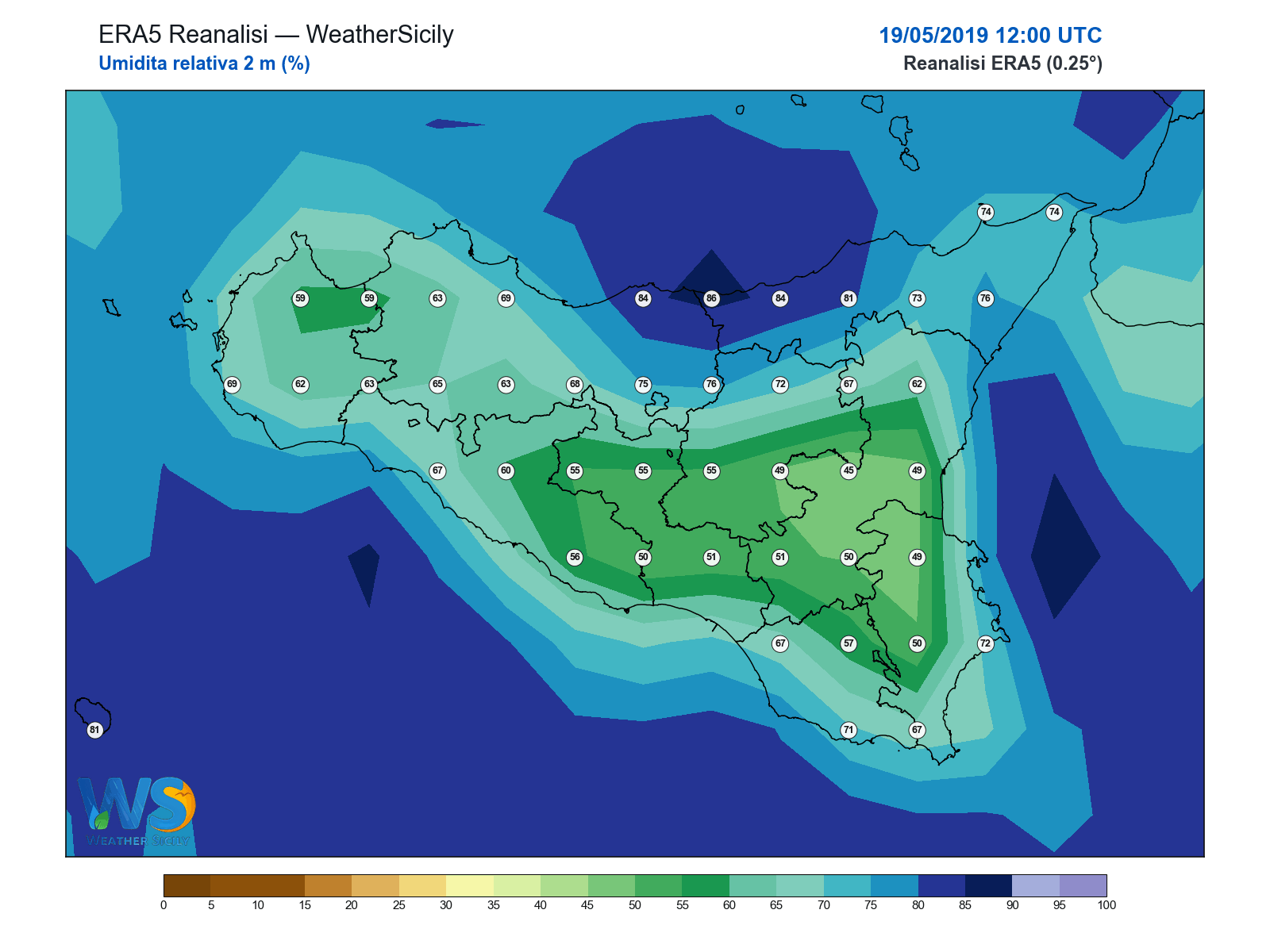 Umidità relativa 2 m · 2019051912