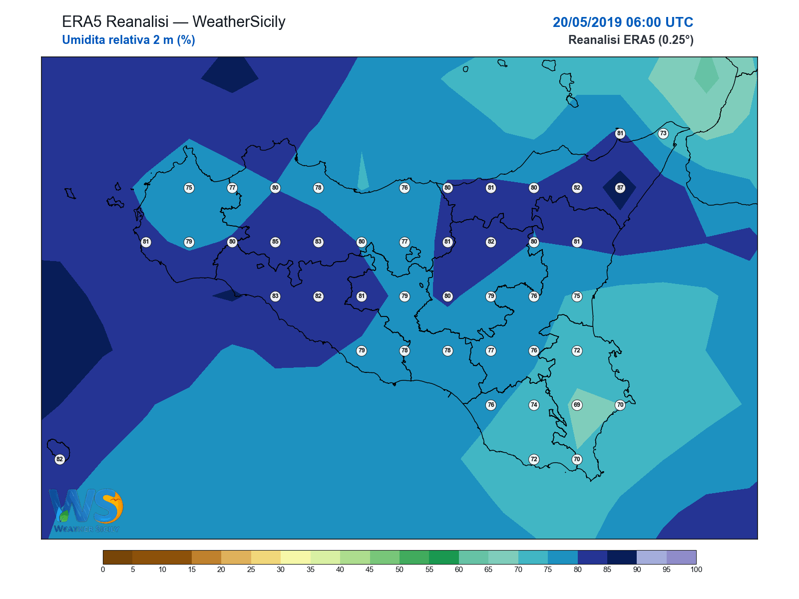 Umidità relativa 2 m · 2019052006