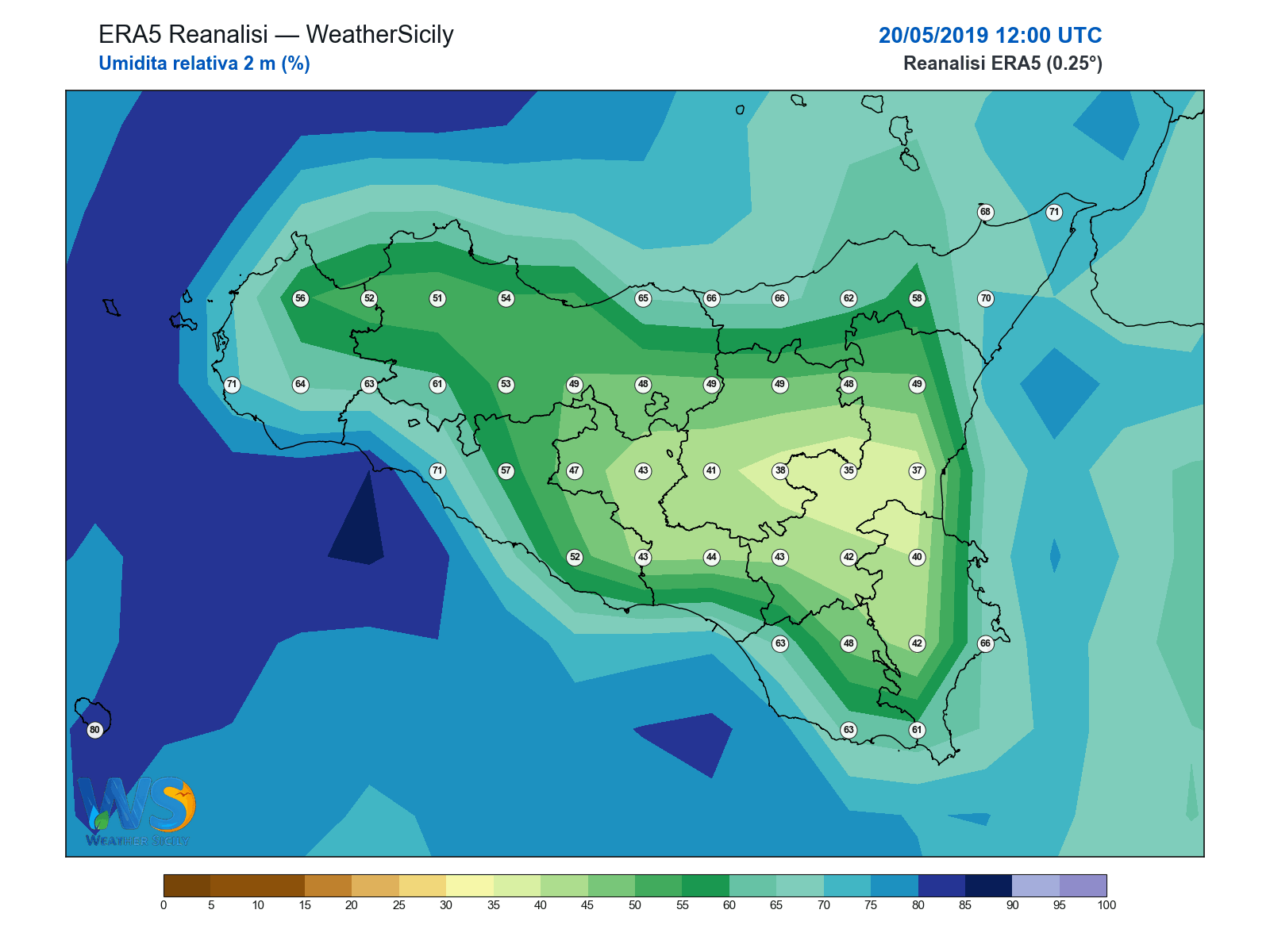 Umidità relativa 2 m · 2019052012