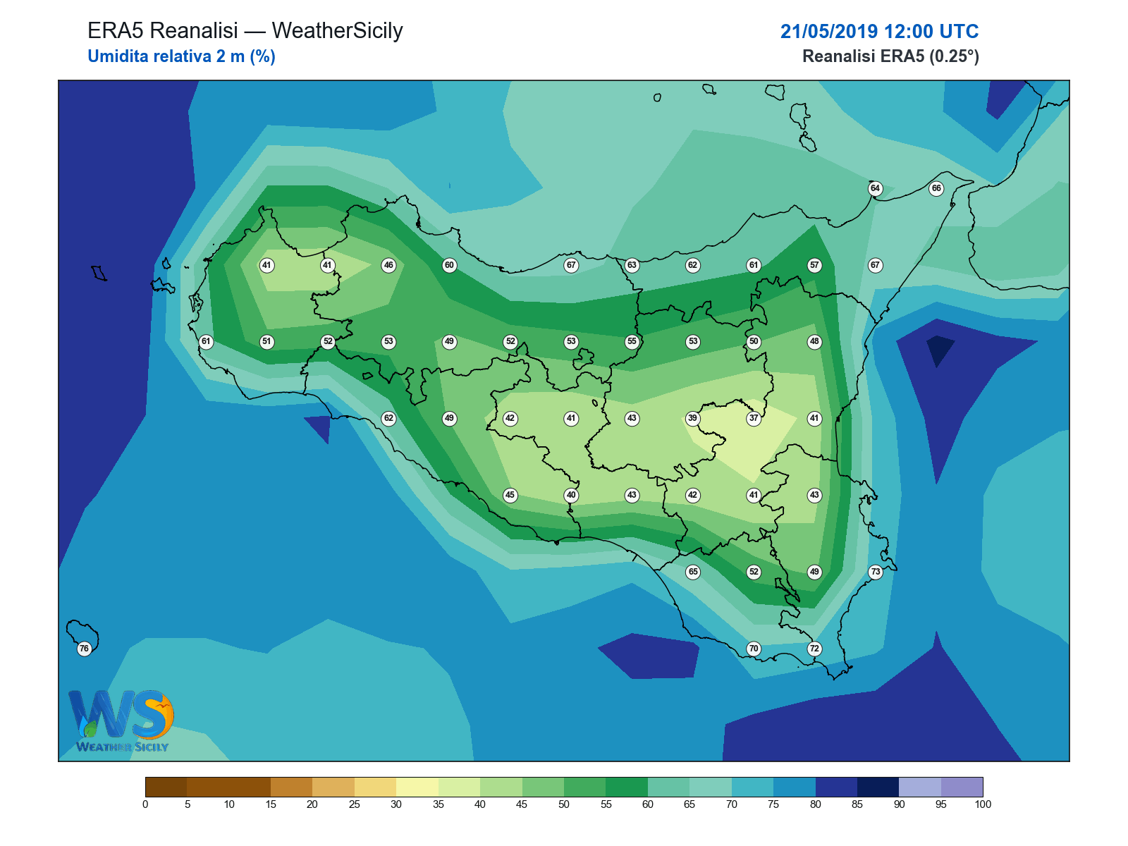 Umidità relativa 2 m · 2019052112