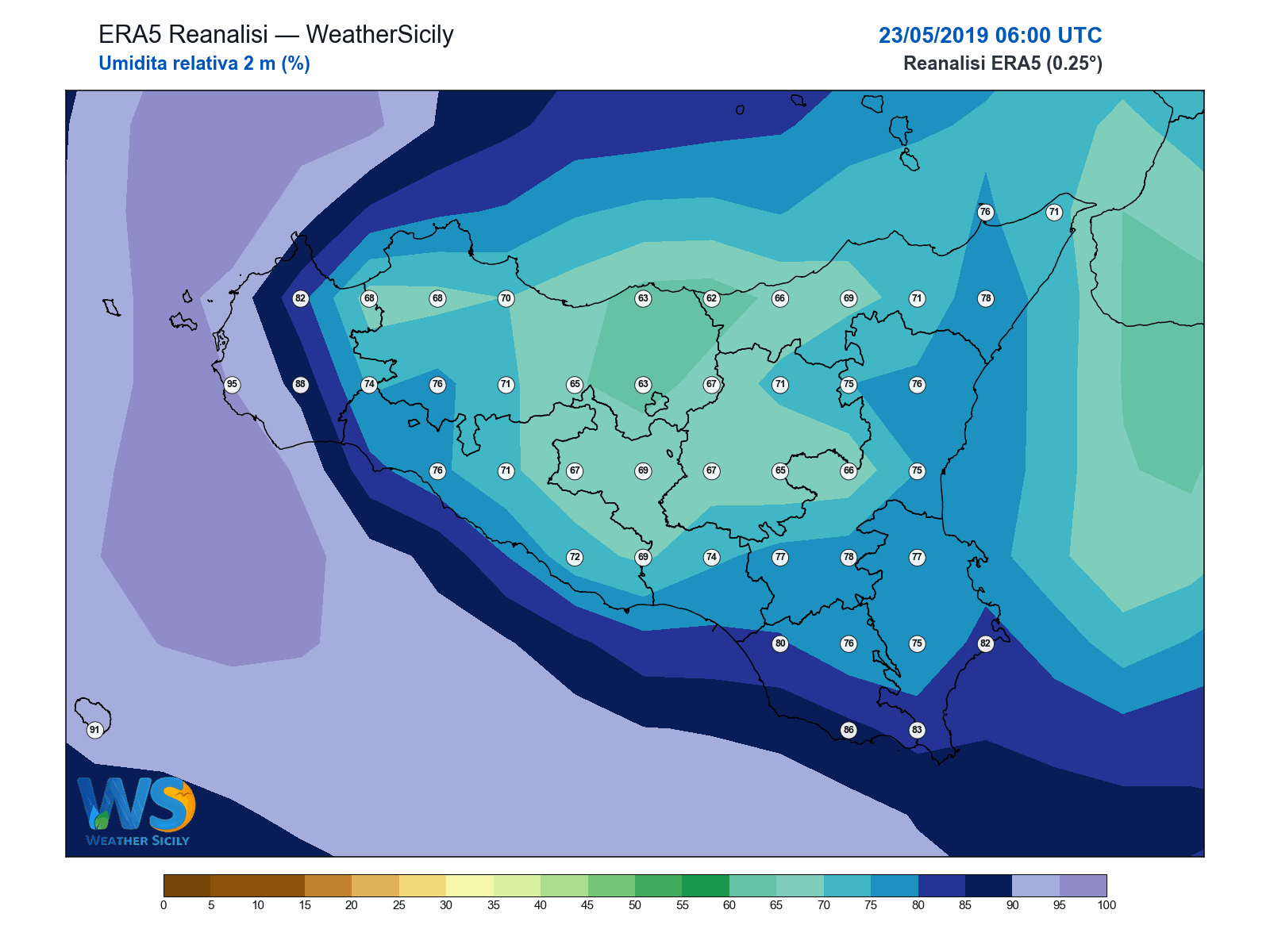 Umidità relativa 2 m · 2019052306