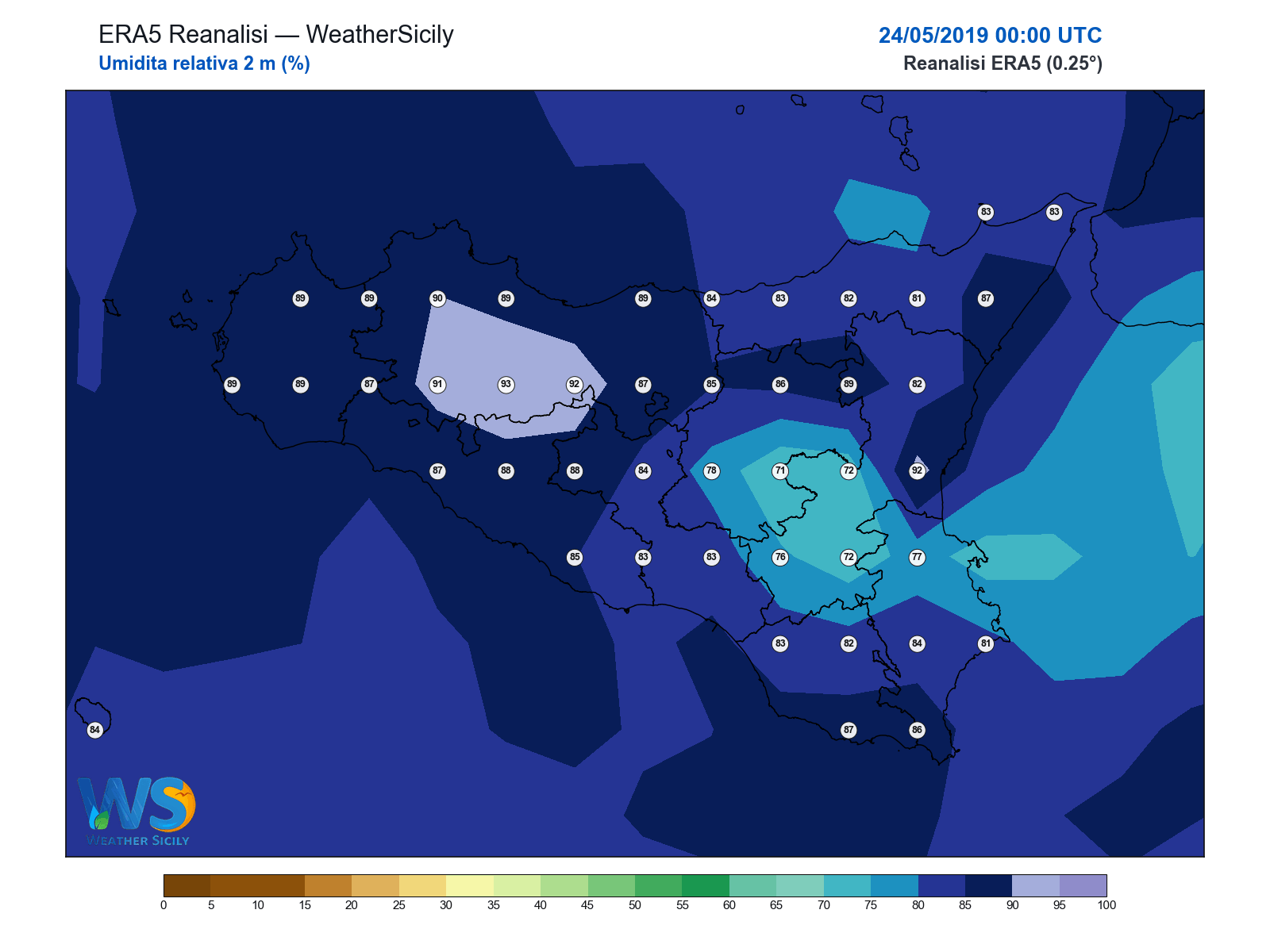 Umidità relativa 2 m · 2019052400