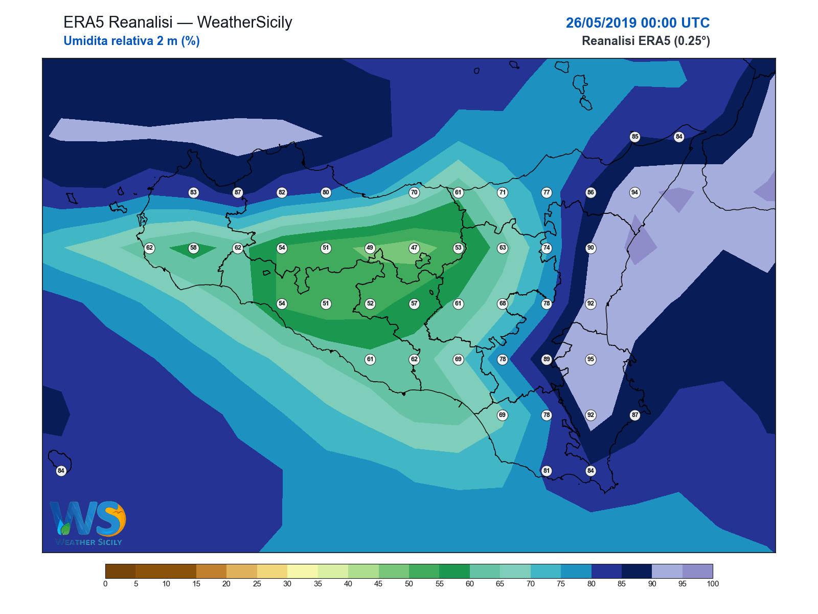 Umidità relativa 2 m · 2019052600
