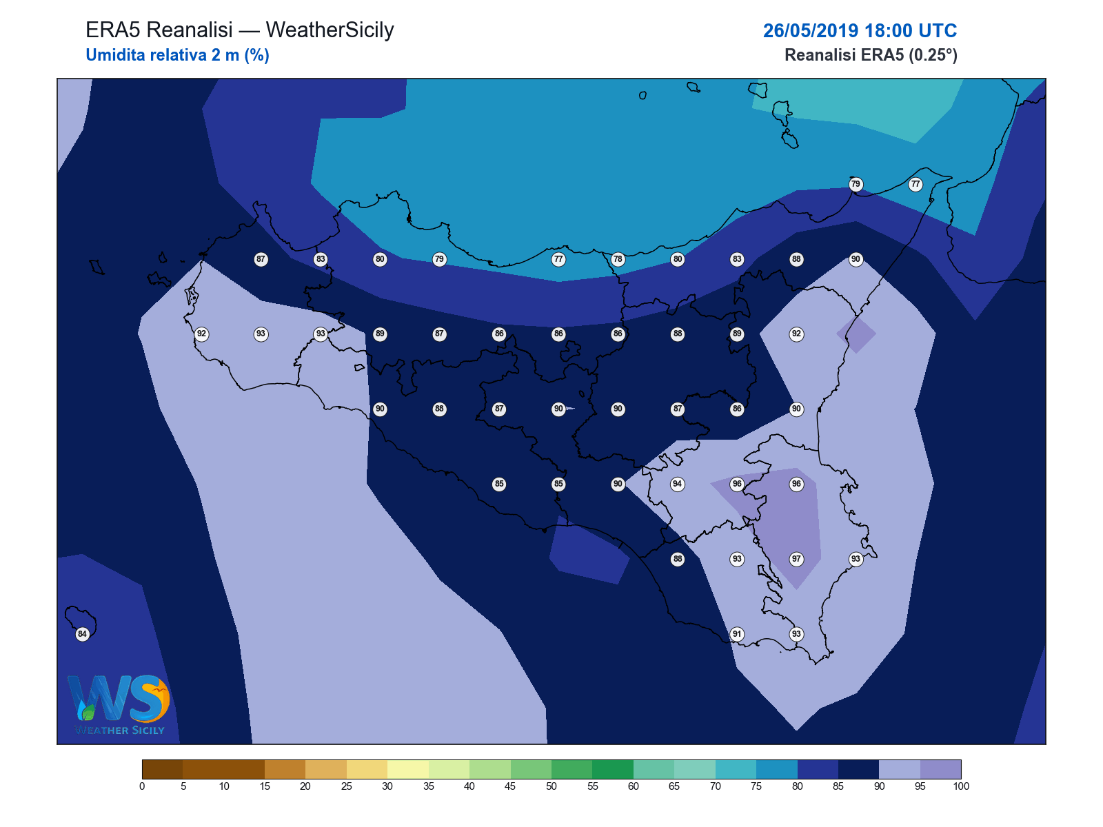 Umidità relativa 2 m · 2019052618