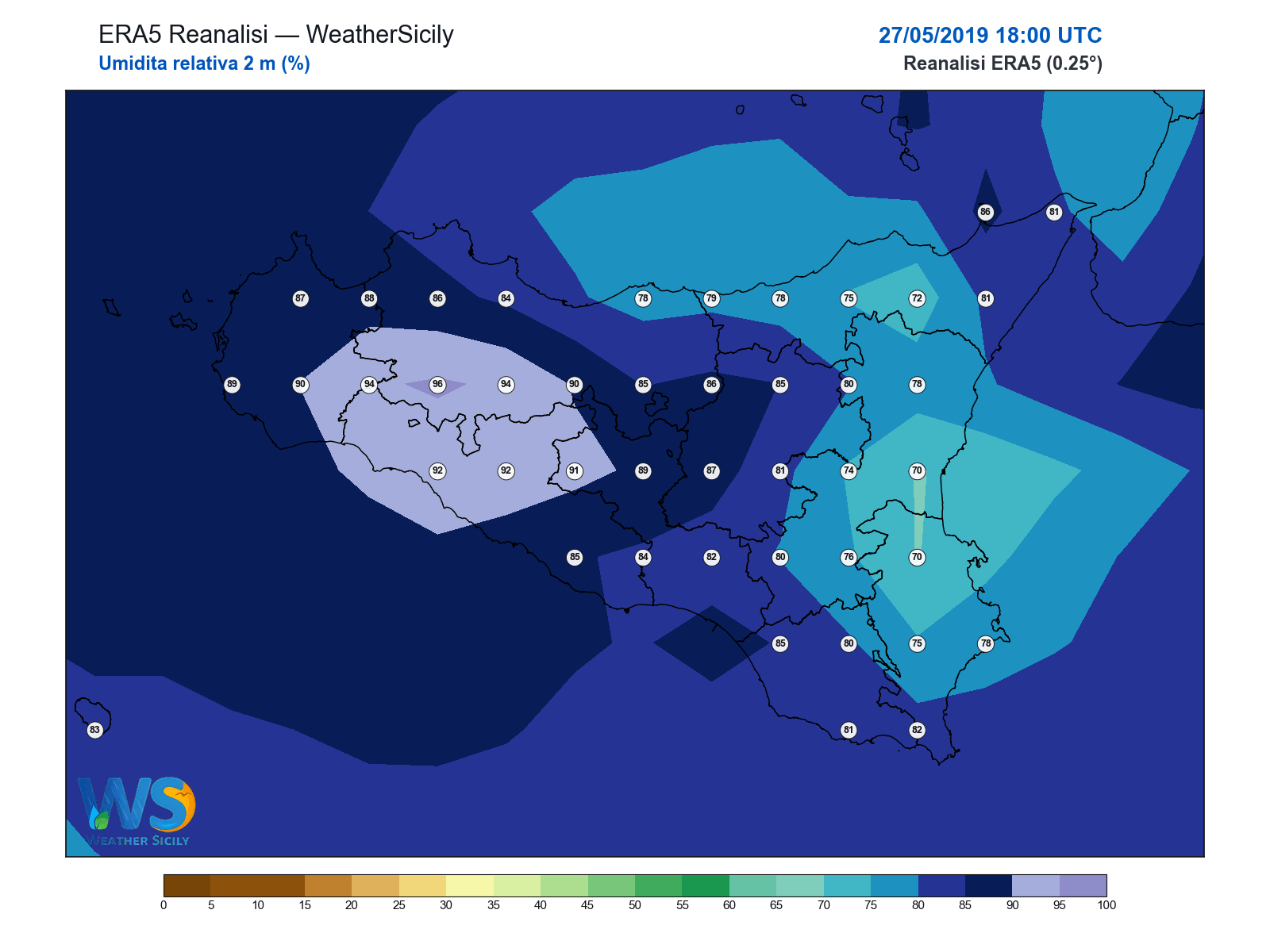 Umidità relativa 2 m · 2019052718