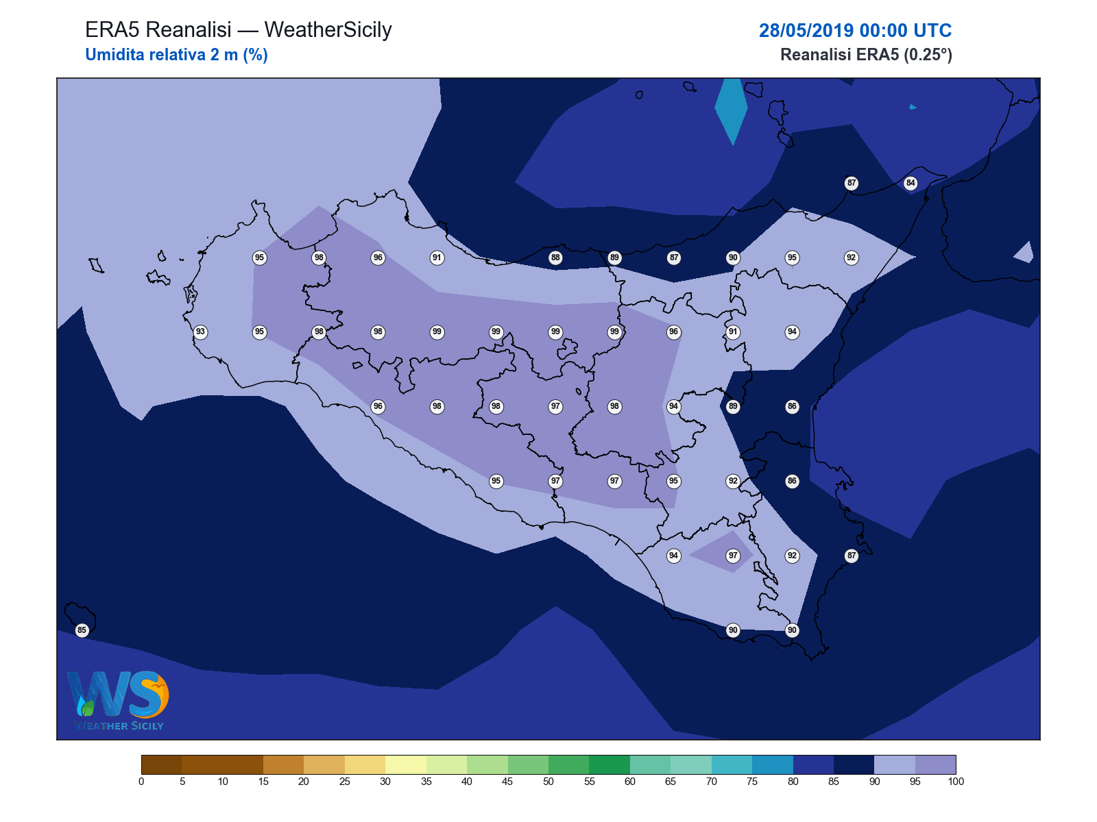 Umidità relativa 2 m · 2019052800