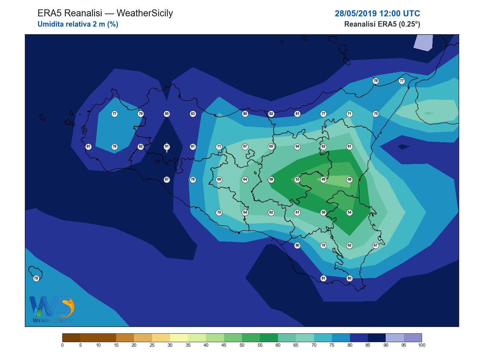Umidità relativa 2 m · 2019052812