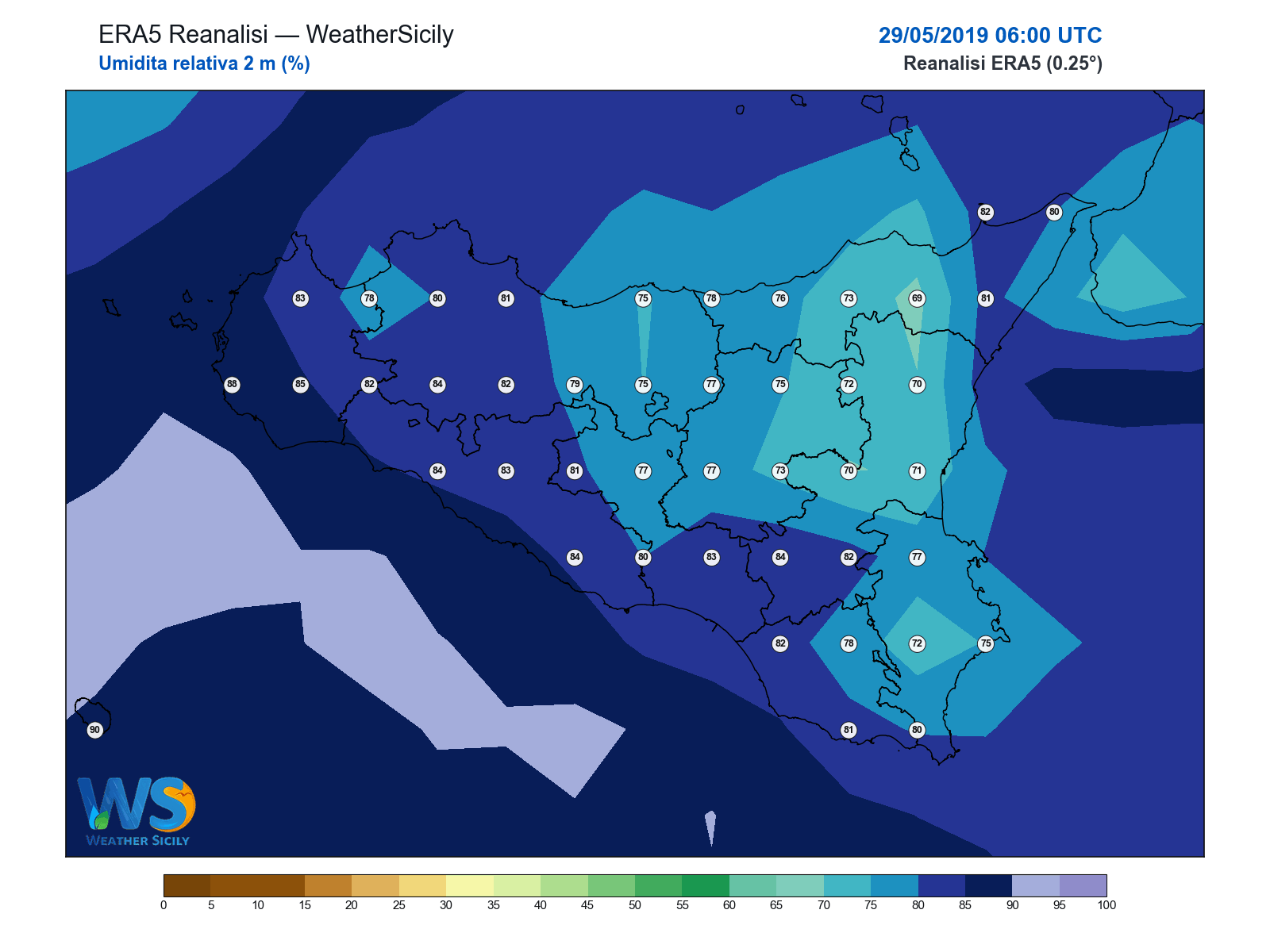 Umidità relativa 2 m · 2019052906