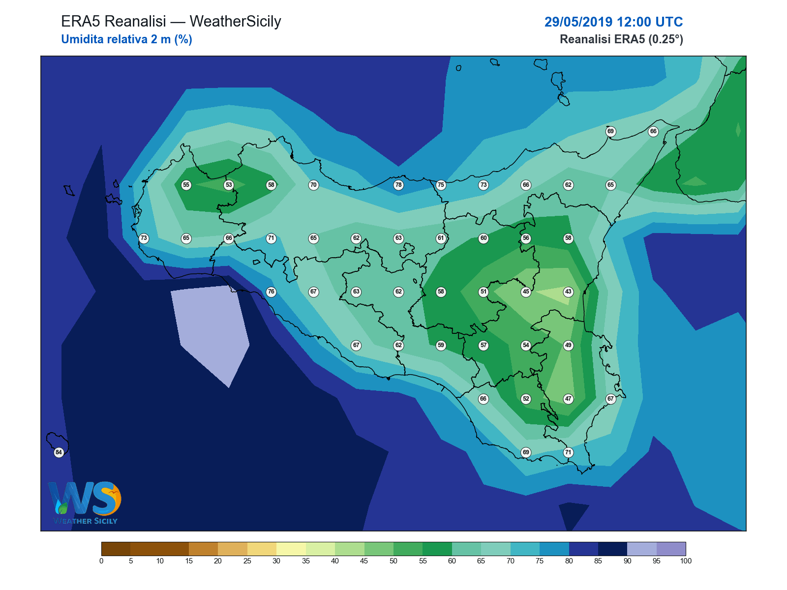 Umidità relativa 2 m · 2019052912