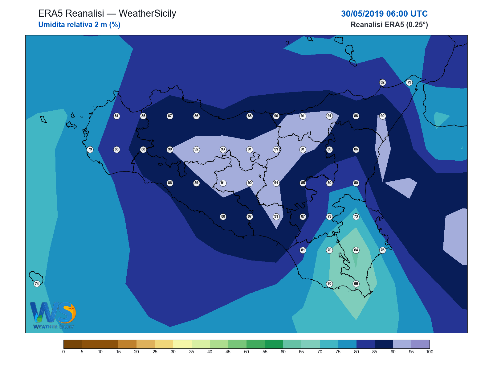 Umidità relativa 2 m · 2019053006