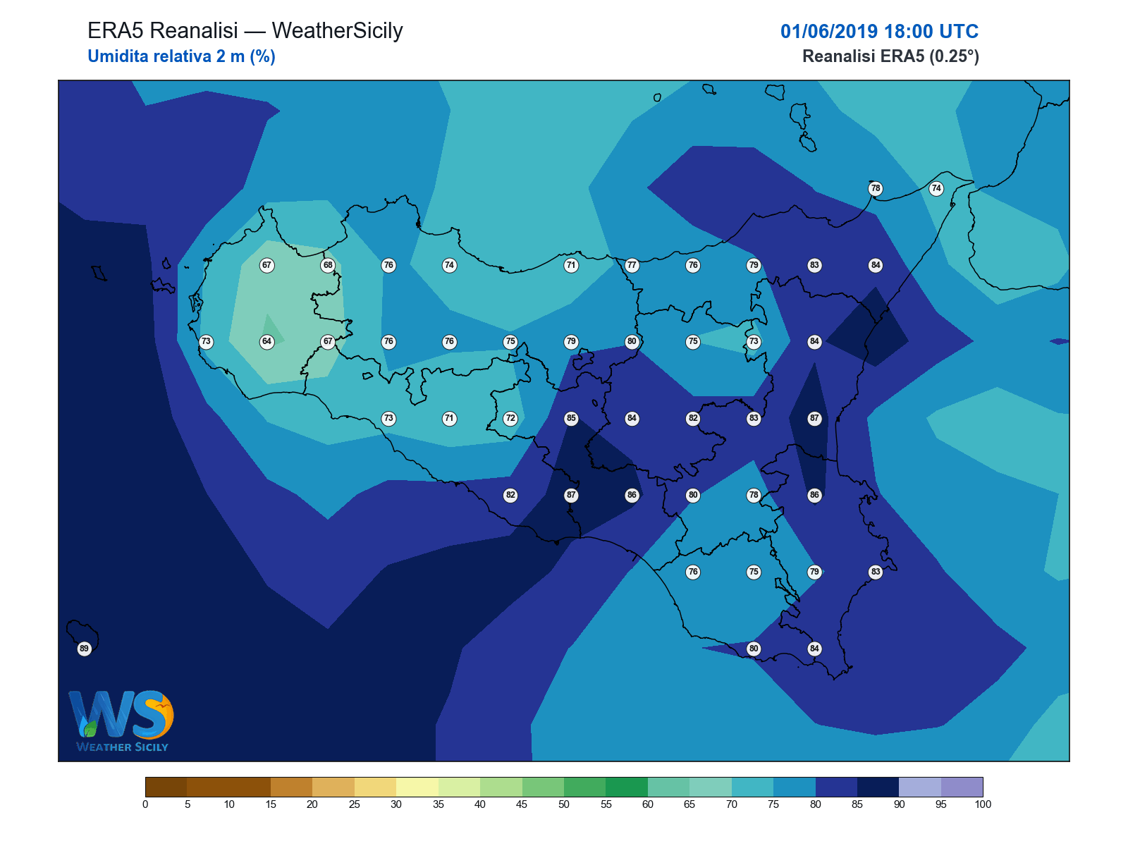 Umidità relativa 2 m · 2019060118