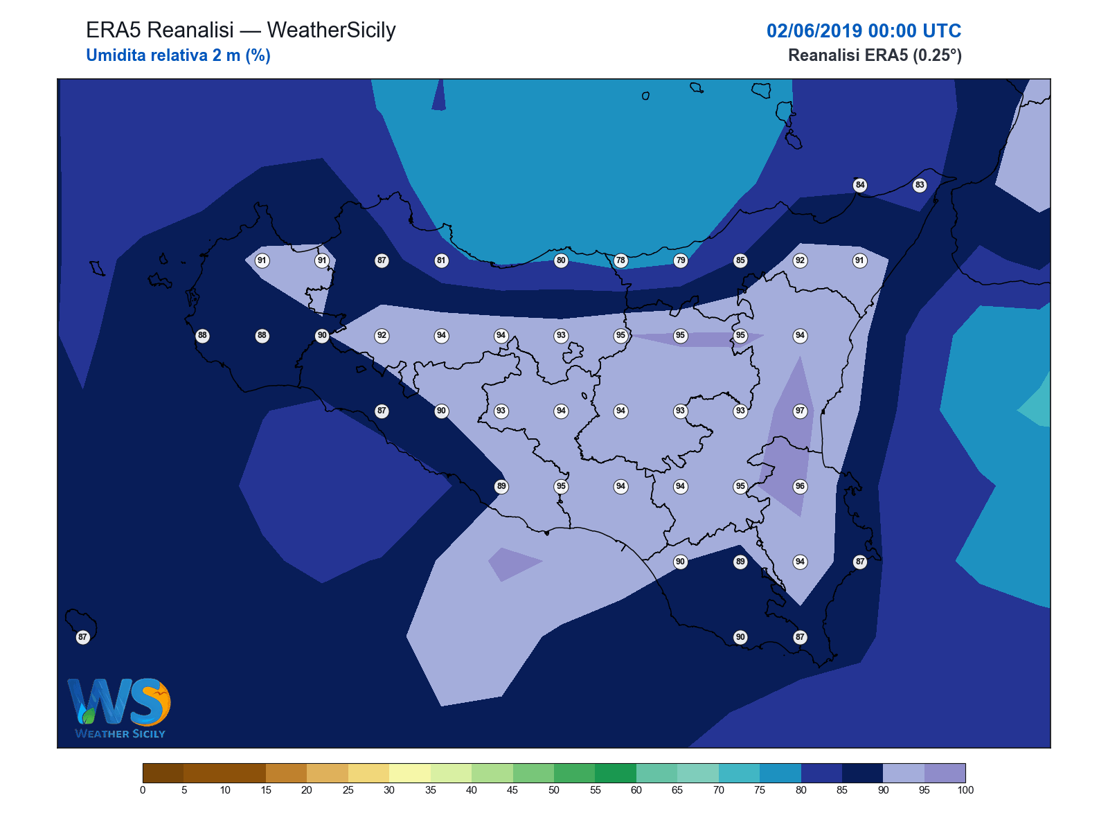 Umidità relativa 2 m · 2019060200