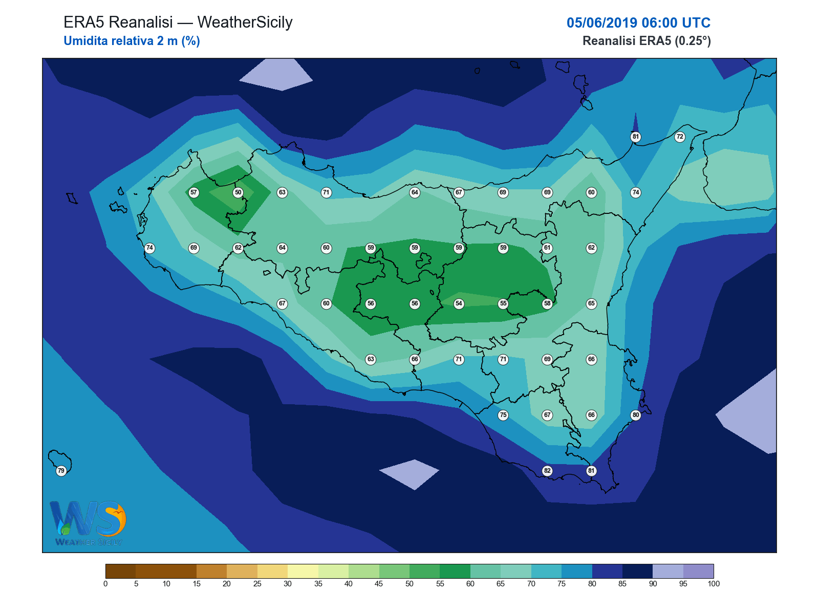 Umidità relativa 2 m · 2019060506
