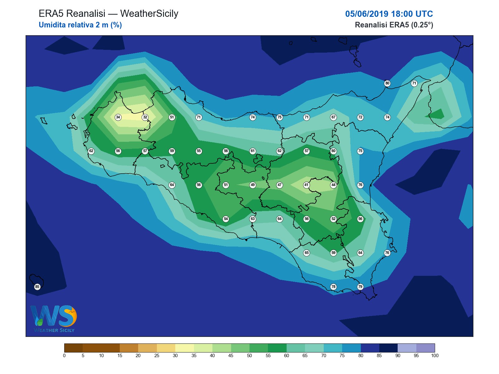 Umidità relativa 2 m · 2019060518