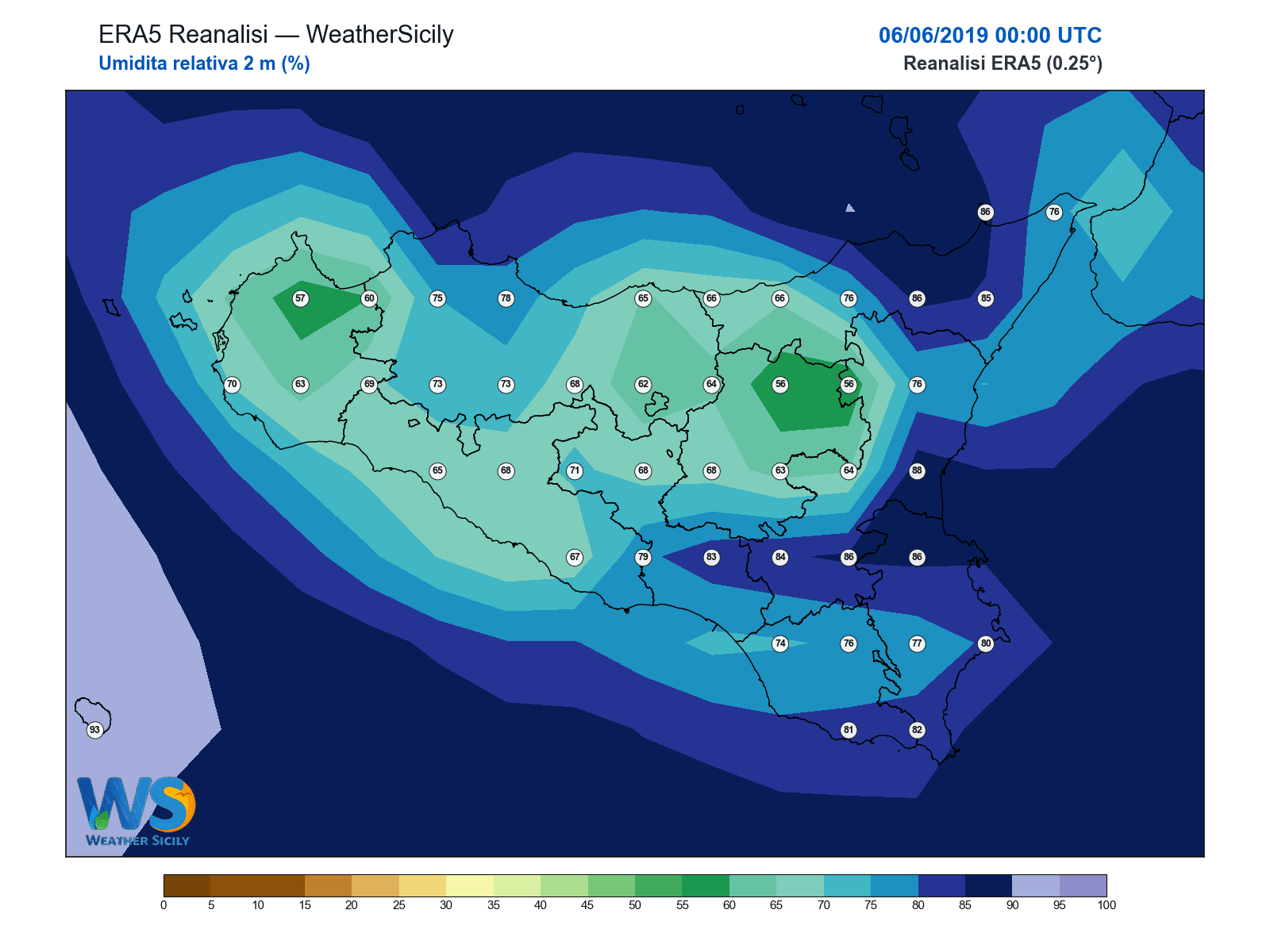 Umidità relativa 2 m · 2019060600