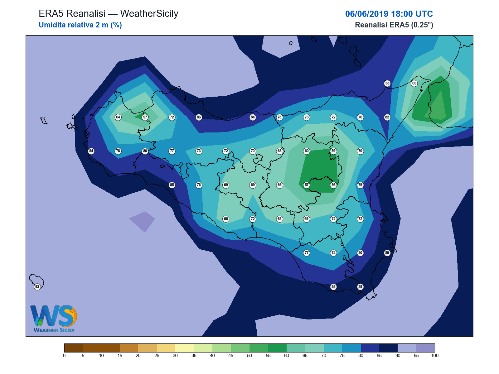 Umidità relativa 2 m · 2019060618