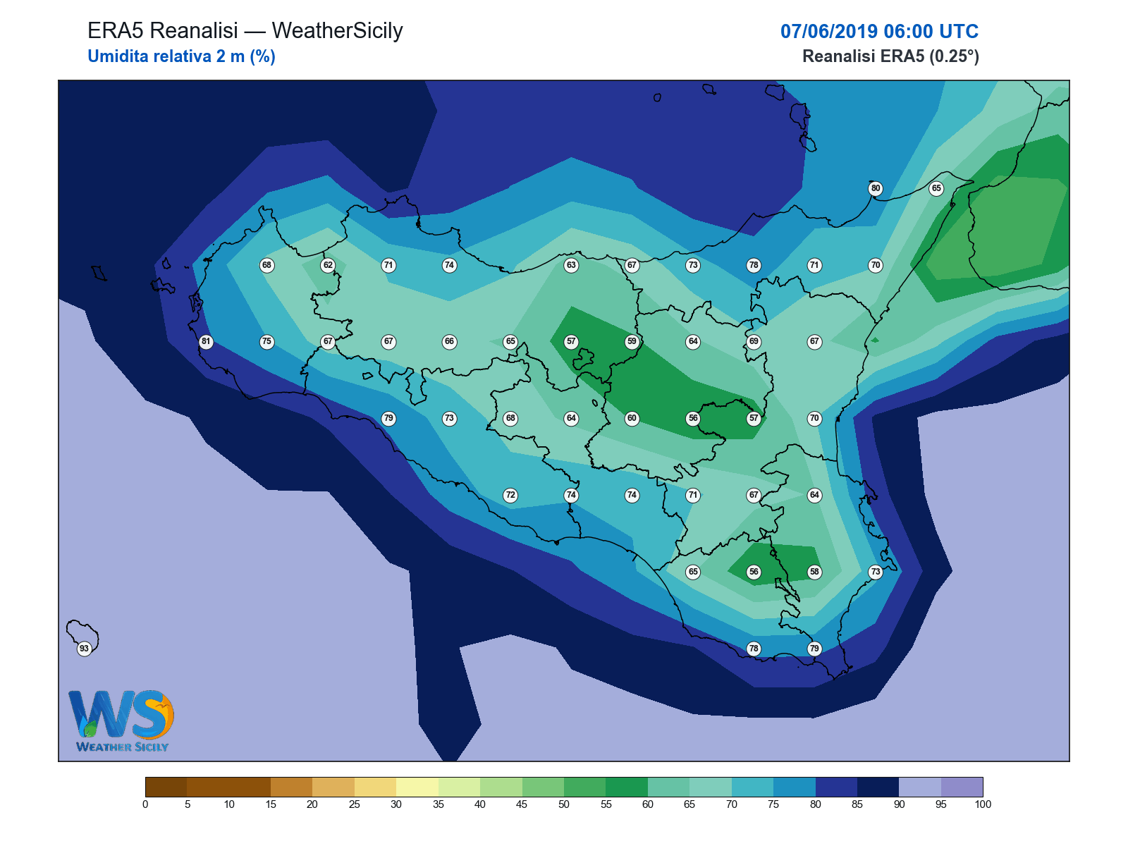 Umidità relativa 2 m · 2019060706