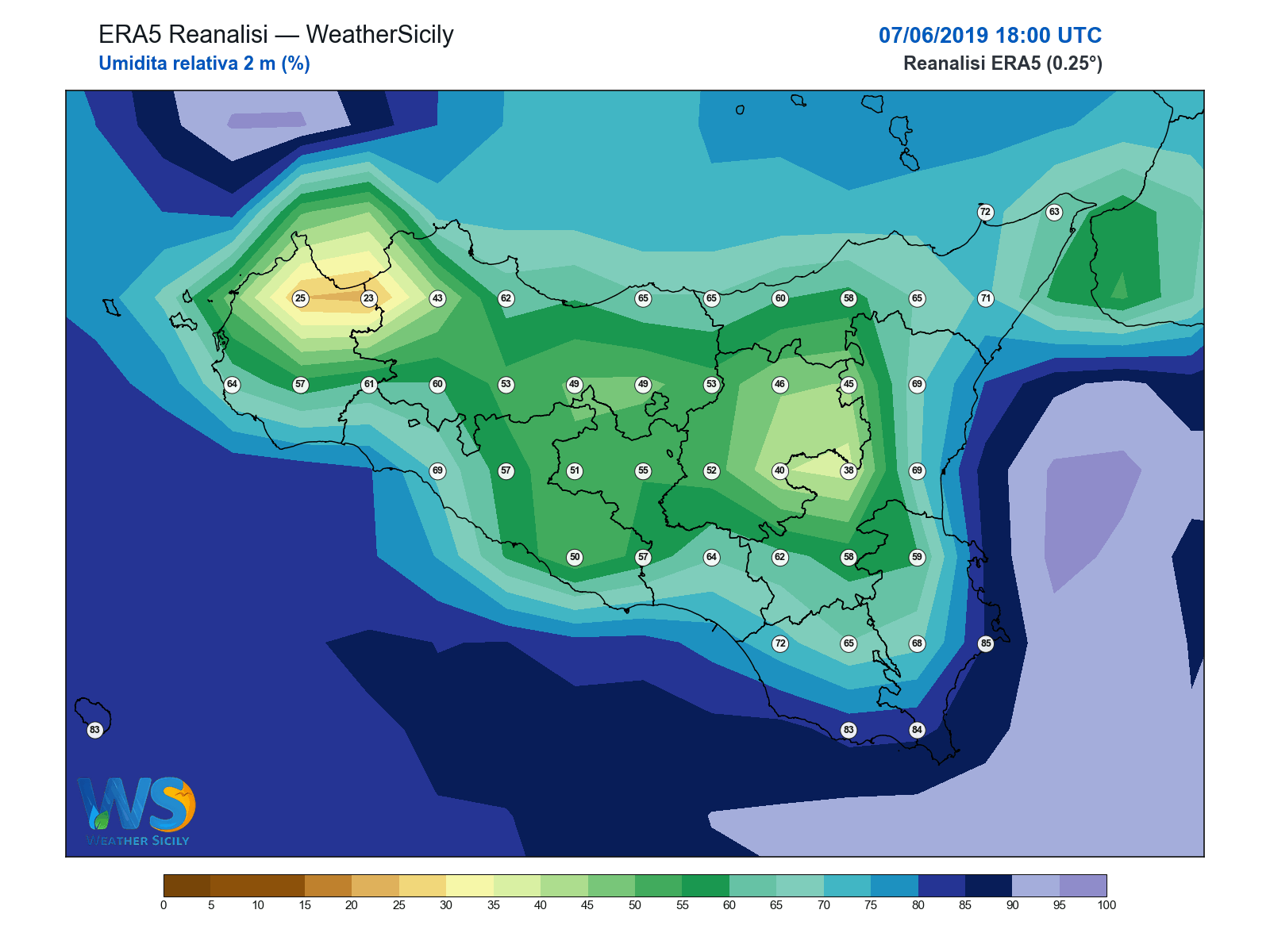 Umidità relativa 2 m · 2019060718
