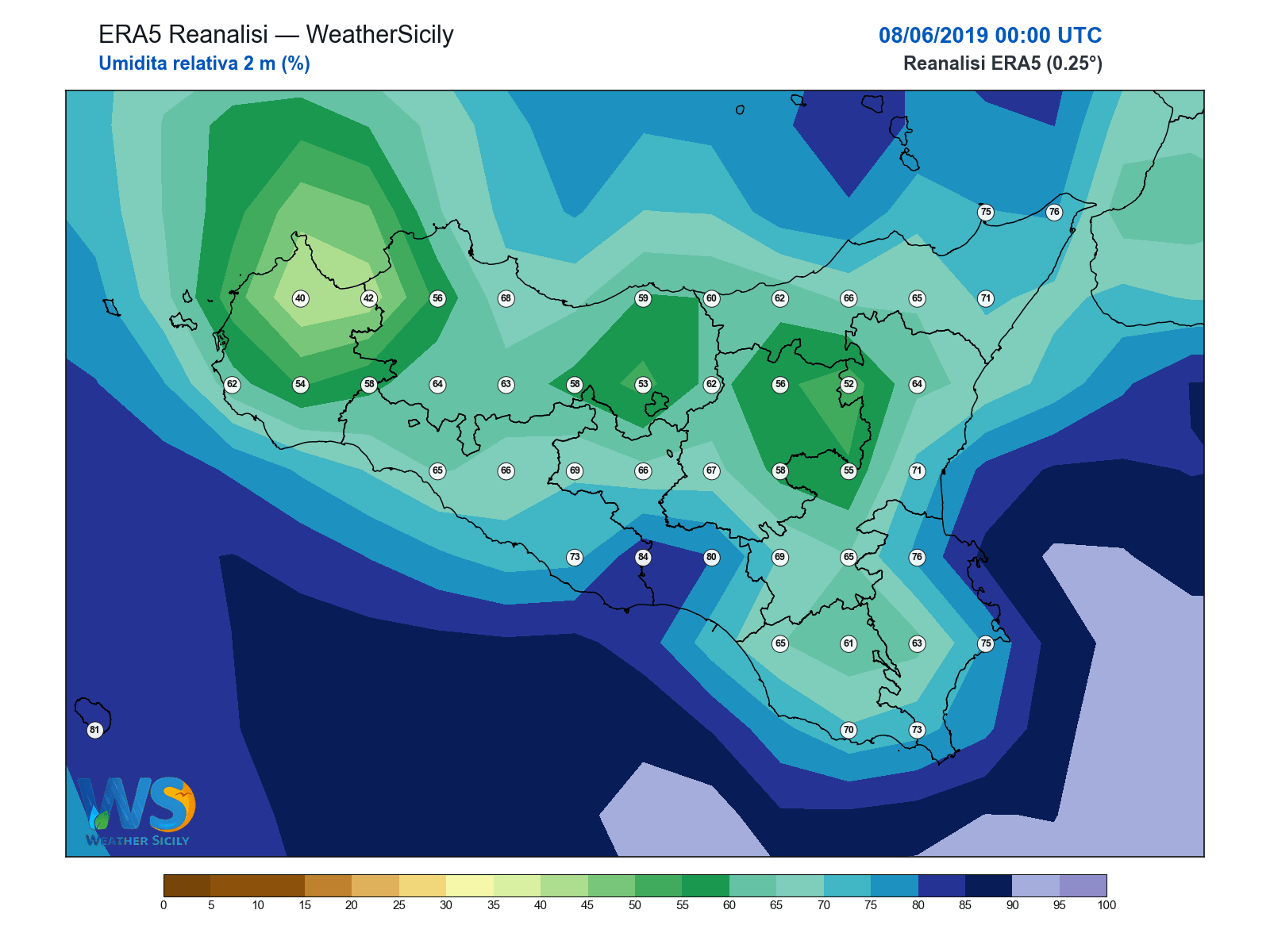 Umidità relativa 2 m · 2019060800