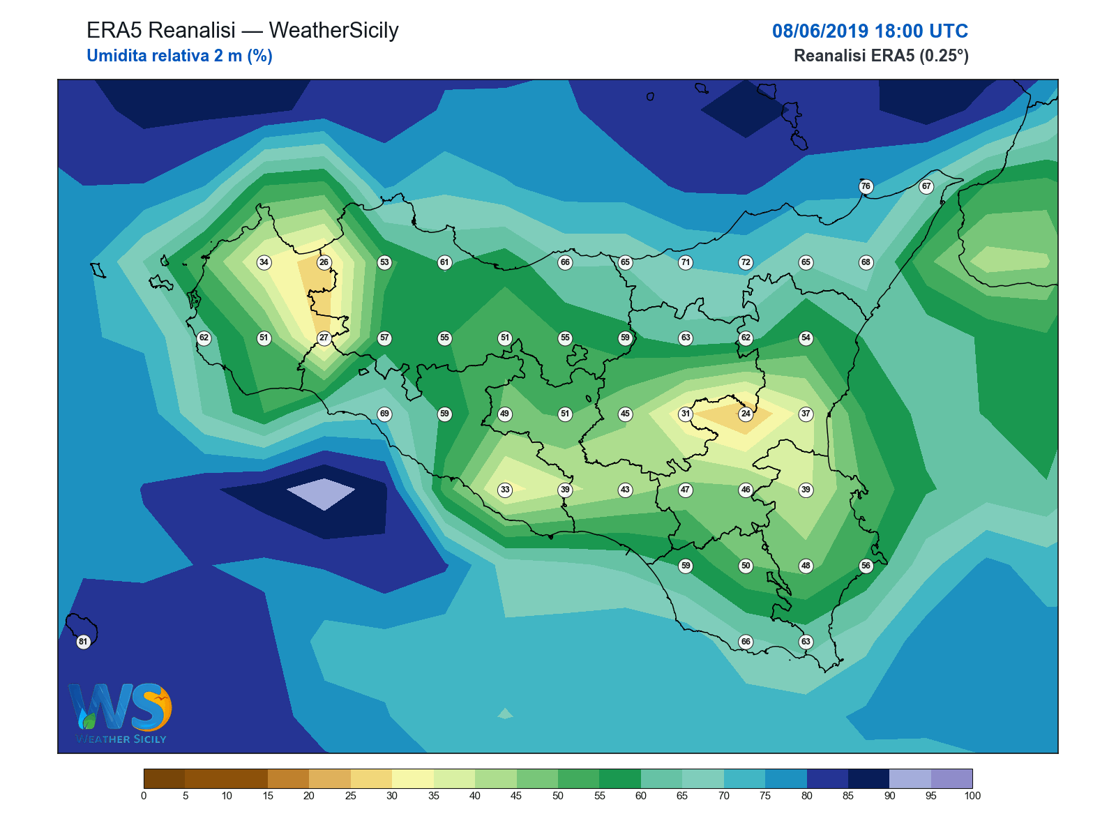 Umidità relativa 2 m · 2019060818