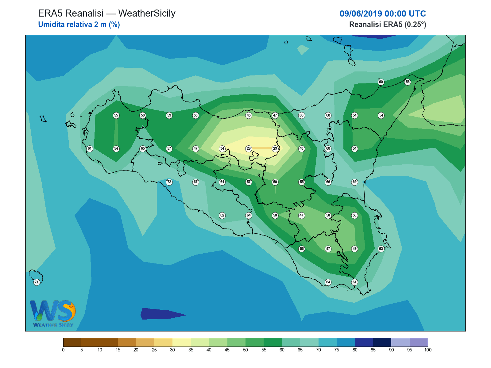Umidità relativa 2 m · 2019060900