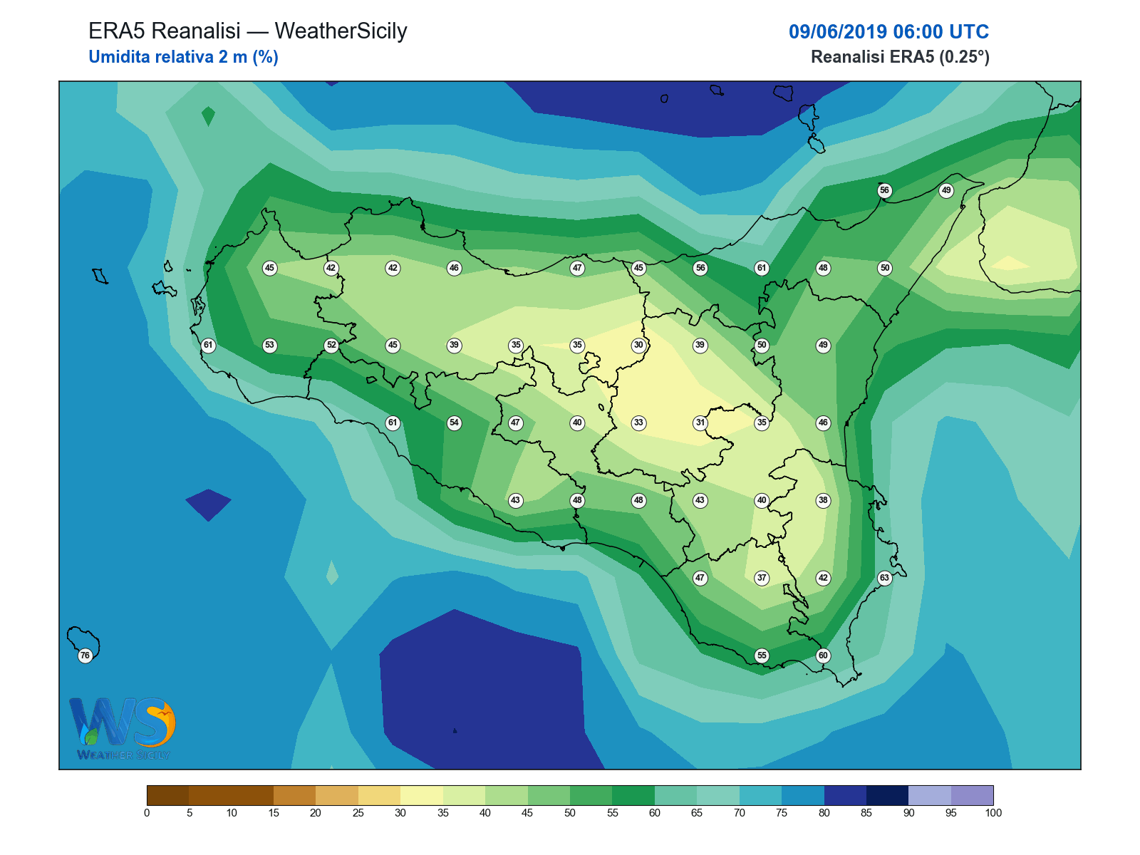 Umidità relativa 2 m · 2019060906